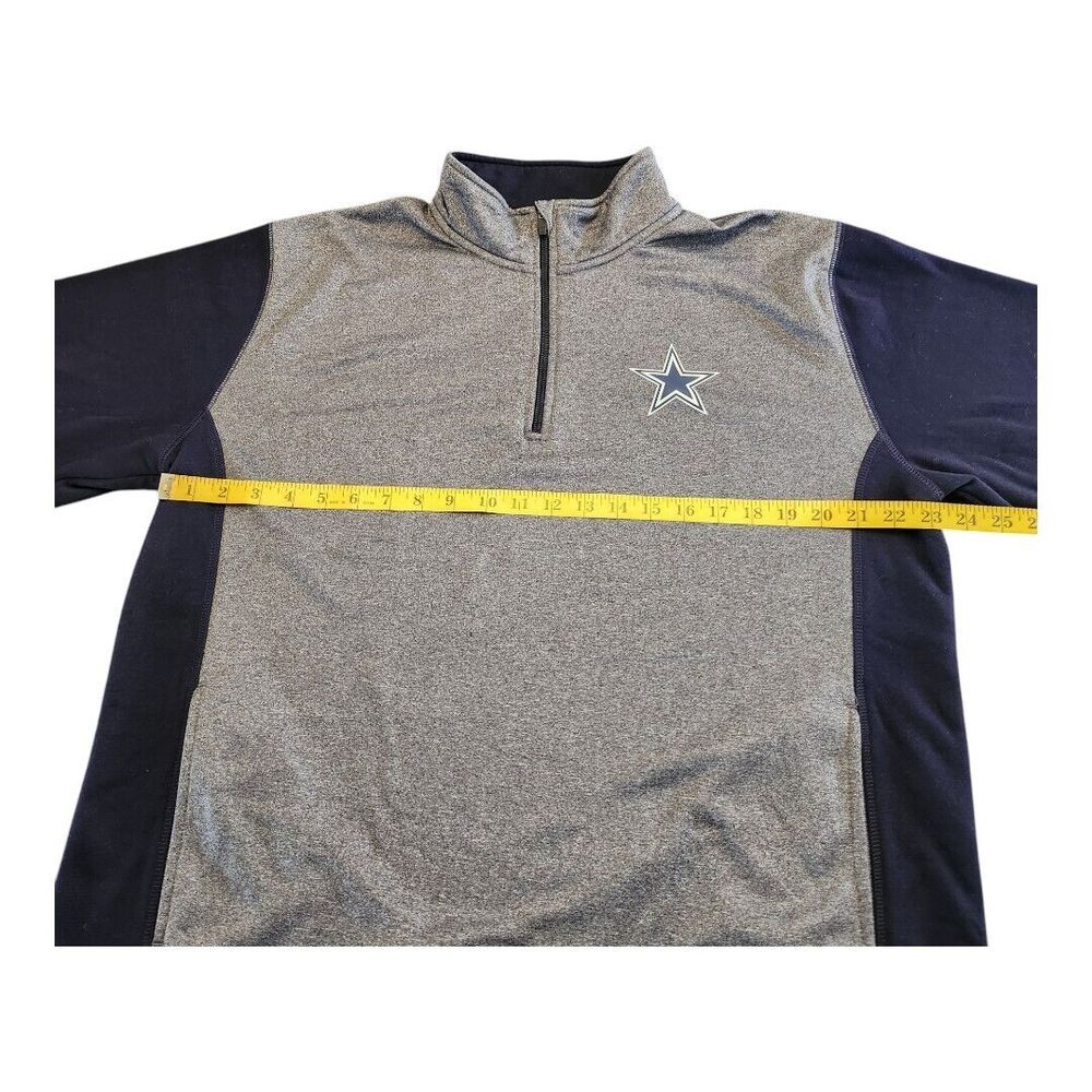 Dallas Cowboys NFL Men's Quarter-Zip Logo Jacket, Size Large EUC Star Heathered - Picture 4 of 9